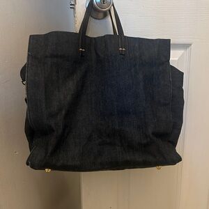 Stylish Black Denim Men's Tote Bag